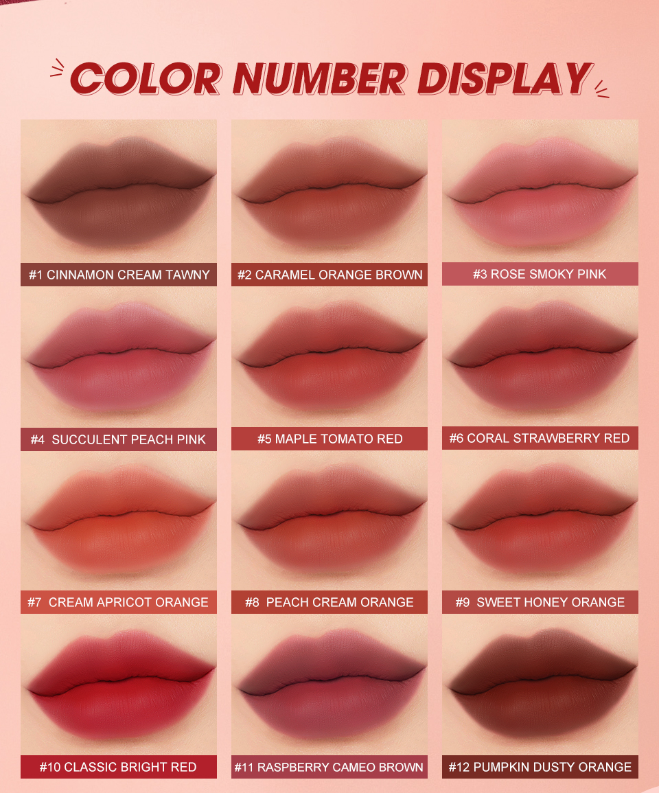 O.TWO.O 12 Colors High Pigment Lip Mud 1016
