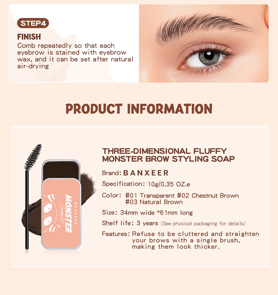 BANXEER Stereoscopic Eyebrow Wax Eyebrow Soap BM16