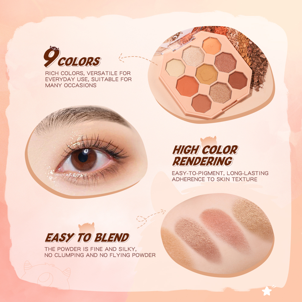 BANXEER 9 Color Natural Eyeshadow Powder Pallet BM10